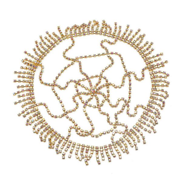 Luxury Rhinestone Forehead Headpiece Tassel Bridal Head Chain for Women Handmade Crystal Hair Pieces Headwear