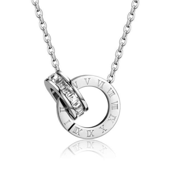 Waterproof 18k Gold Plated Diamond Roman Numeral Bracelet Necklace Earrings Stainless Steel Fine Fashion Jewelry Sets Women