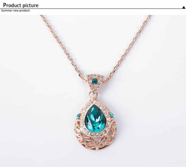 Fashion Blue Crystal Stone Wedding Jewelry Sets for Brides Silver Color Necklace Set for Women Jewelry Sets & More
