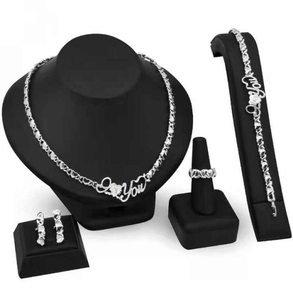 Hip Hop High Quality Fashion Women 18 Gold Plated Alloy Rhinestone Jewelry Set