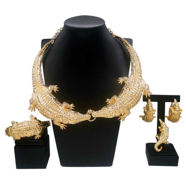 Zhuerrui Fashion Necklace Big Jewelry Sets New Design 24k Italian Gold Plated Women Jewelry Set H00631