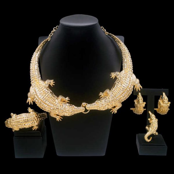 Zhuerrui Fashion Necklace Big Jewelry Sets New Design 24k Italian Gold Plated Women Jewelry Set H00631