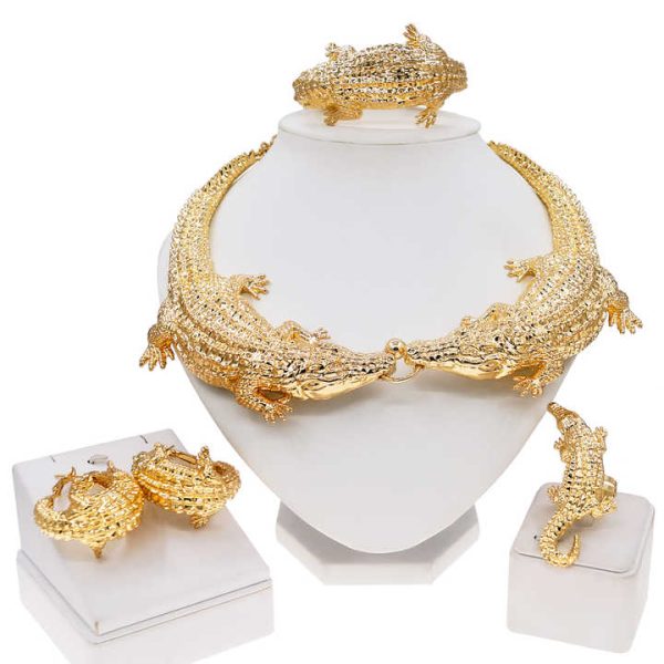 Zhuerrui Fashion Necklace Big Jewelry Sets New Design 24k Italian Gold Plated Women Jewelry Set H00631
