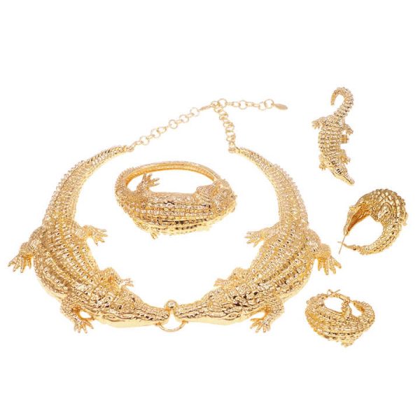 Zhuerrui Fashion Necklace Big Jewelry Sets New Design 24k Italian Gold Plated Women Jewelry Set H00631