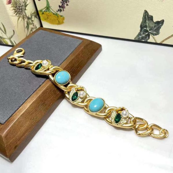 Luxury Indian Western Brass Turquoise Stone Jewelry Set Pure Gold Plated for Wedding Party Engagement Fashionable Fashion for