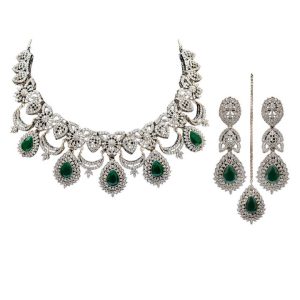 Luxury New Fashion 3Pcs Set Silver Color Women Jewelry Set Necklace Earrings Plated Jewelry Sets