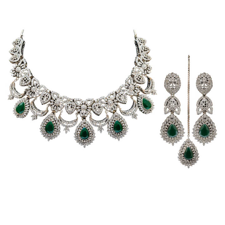 Luxury New Fashion 3Pcs Set Silver Color Women Jewelry Set Necklace Earrings Plated Jewelry Sets