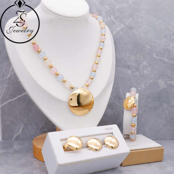 Guangzhou Manufacturer Fashion Jewelry Stainless Steel Wholesale Necklace Earrings Jewelry Sets for Women
