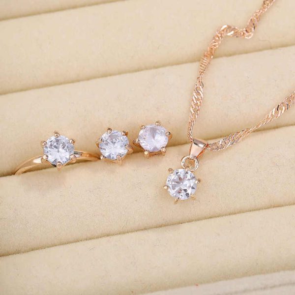 YW Fashion Earrings Necklaces and Bracelets Three Piece Set Jewelry Sets for Women