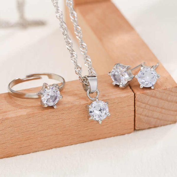 YW Fashion Earrings Necklaces and Bracelets Three Piece Set Jewelry Sets for Women