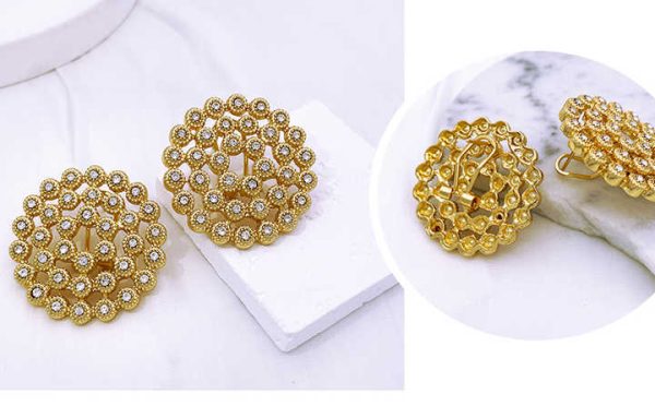 Women Fashion Jewelry Sets Luxury Saudi 18K Gold Plated Dubai African Bridal Jewelry Set