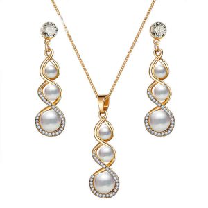 Adjustable Blue Crystal Rhinestone Jewelry Set - Zinc Alloy Imitation Jewelry for Women & Unisex, Wedding Party Gift