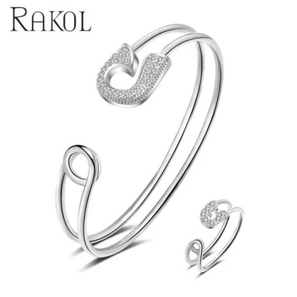 SP3134 2025 Fashion Jewelry 925 Silver Plated Bracelet and Ring Set Crown Shape Open Bracelet Ring Luxury Bridal Jewelry