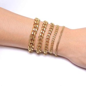 Trendy Hot Sale Stainless Steel Bracelet Chains for Jewelry Making Cuban Link Chain Bracelet 8mm