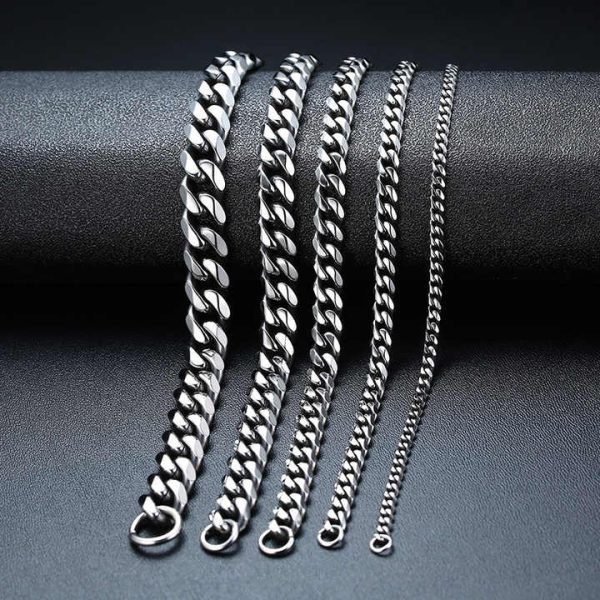 Trendy Hot Sale Stainless Steel Bracelet Chains for Jewelry Making Cuban Link Chain Bracelet 8mm