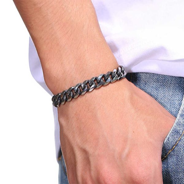 Trendy Hot Sale Stainless Steel Bracelet Chains for Jewelry Making Cuban Link Chain Bracelet 8mm