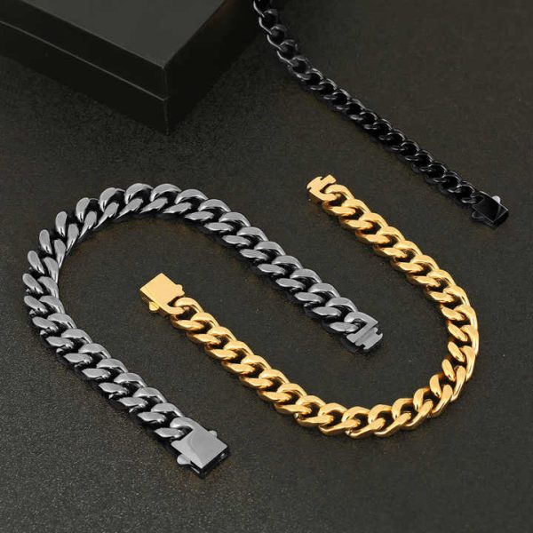 Wholesale Popular Simple Custom High Quality Cuban Chain Hip-Hop Fastness Stainless Steel Bracelet for Men's Jewelry Gifts