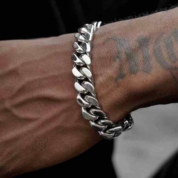 Wholesale Popular Simple Custom High Quality Cuban Chain Hip-Hop Fastness Stainless Steel Bracelet for Men's Jewelry Gifts