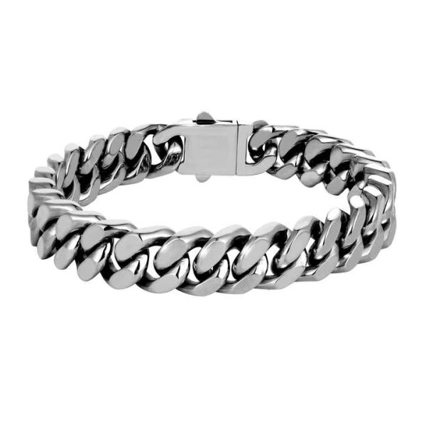 Wholesale Popular Simple Custom High Quality Cuban Chain Hip-Hop Fastness Stainless Steel Bracelet for Men's Jewelry Gifts