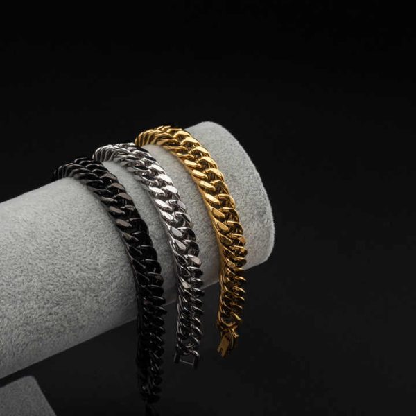 Wholesale High Quality 316 Stainless Steel Cuban Link Bracelet for Men Gold Plating Fashionable Chain Link Jewelry
