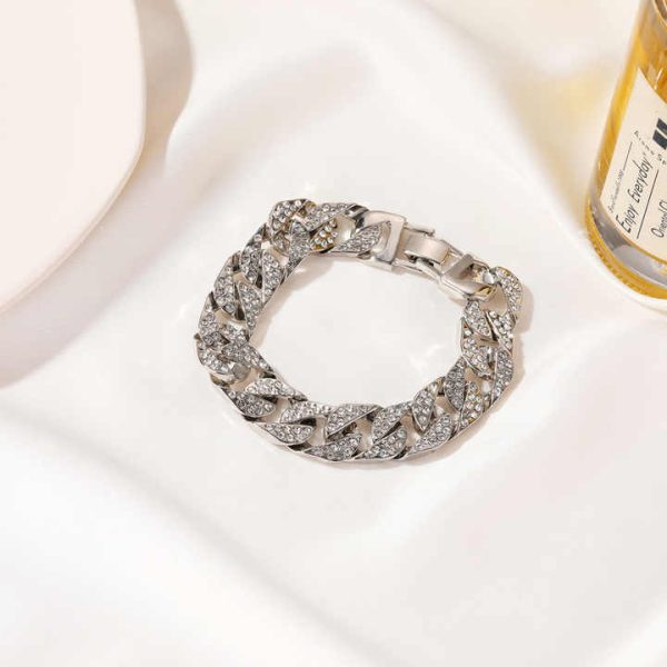 Fashion New Design Hip-hop Bracelet Gold Plated Iced Out Cuban Link Chain Bracelet for Men and Women