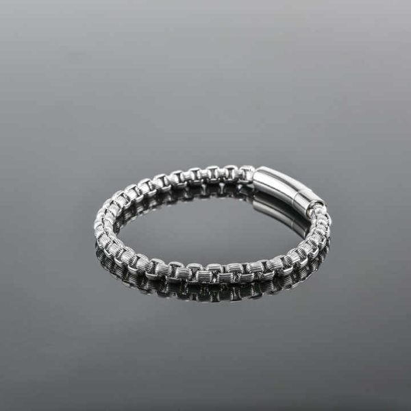 Custom Retro Style 6MM 21CM Titanium Steel Bracelet Black Stainless Steel Jewelry Bracelet Chain for Men Women