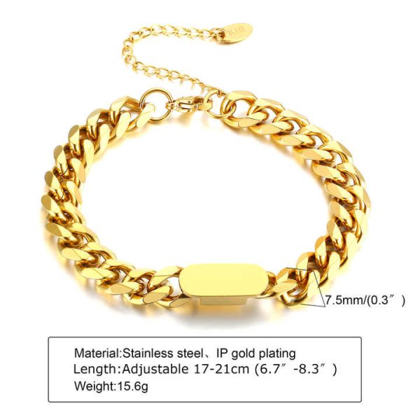 Minimalist Statement Stainless Steel 18k Gold Zircon Eyes Cuban Chain Bracelet Women Adjustable Sanke Bracelet for Gift