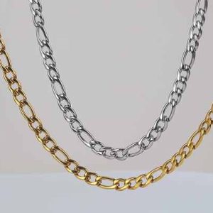 Classic Tarnish-Free 18K Gold Plated Stainless Steel Chunky Figaro Chain Bracelet for Unisex Adults