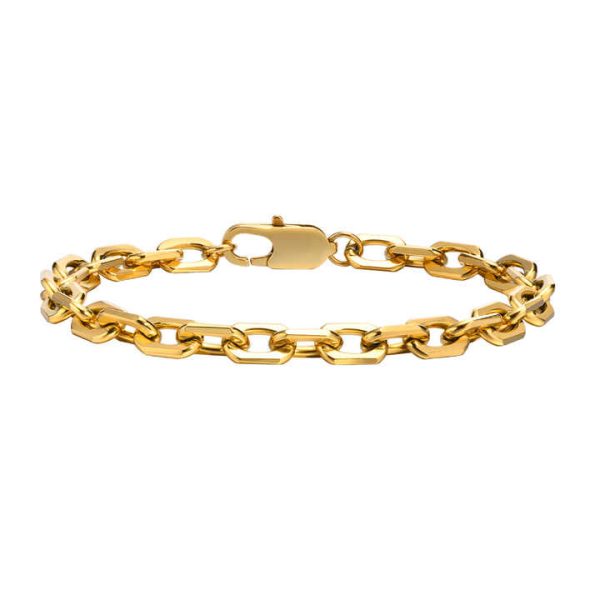 Fashion Jewelry Bracelets Women 316L Stainless Steel Curb O-Link Chain Bracelet Gold Plated Anchor Link Bracelet for Men Gift