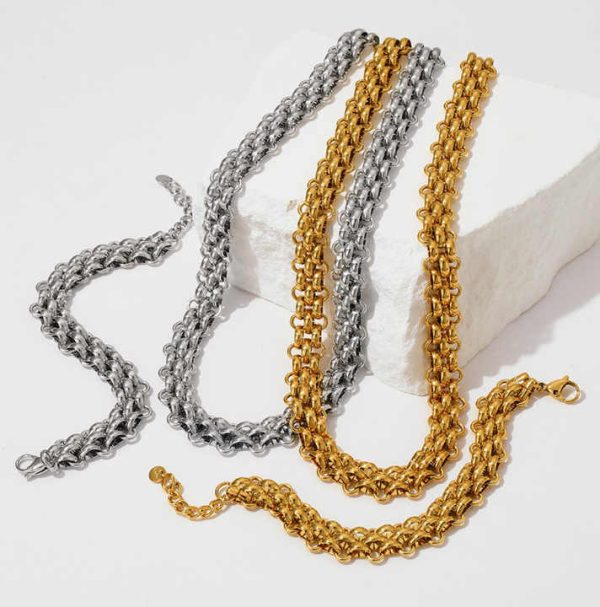 Wholesale Fashion Jewelry Cuban Chain Stainless Steel Bracelet Gold Plated Chain Bracelet for Women