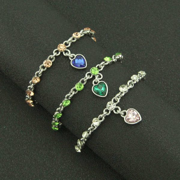 Hot Sale Vintage Crystal Wedding Jewelry for Women 3 Types of Gold Chain Bracelet Water Drop Cubic Zircon Fashion Link Bracelets