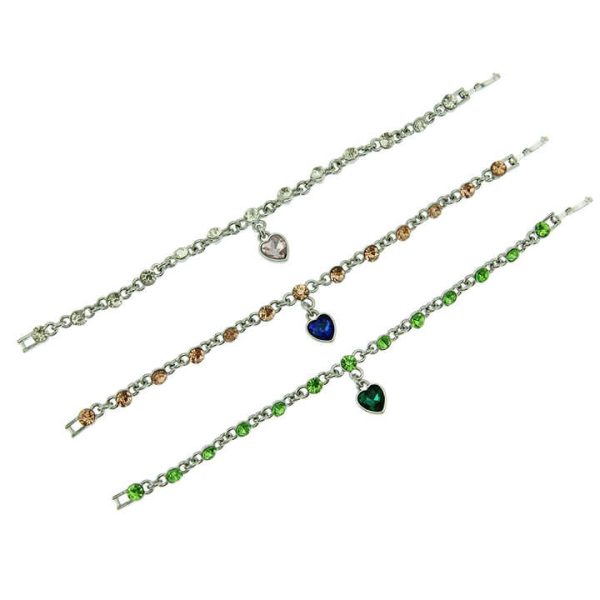 Hot Sale Vintage Crystal Wedding Jewelry for Women 3 Types of Gold Chain Bracelet Water Drop Cubic Zircon Fashion Link Bracelets