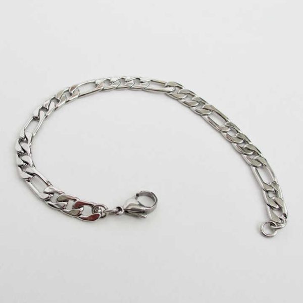 2024 New Arrivals Men's Trendy 316 Stainless Steel 5mm Figaro Chain Bracelet Exclusive Gift for Men Father or Boy