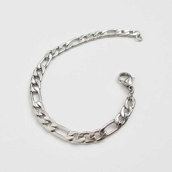 2024 New Arrivals Men's Trendy 316 Stainless Steel 5mm Figaro Chain Bracelet Exclusive Gift for Men Father or Boy