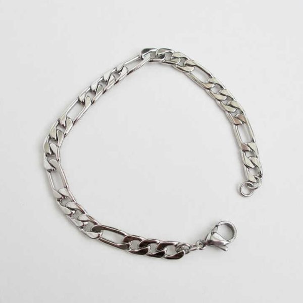 2024 New Arrivals Men's Trendy 316 Stainless Steel 5mm Figaro Chain Bracelet Exclusive Gift for Men Father or Boy