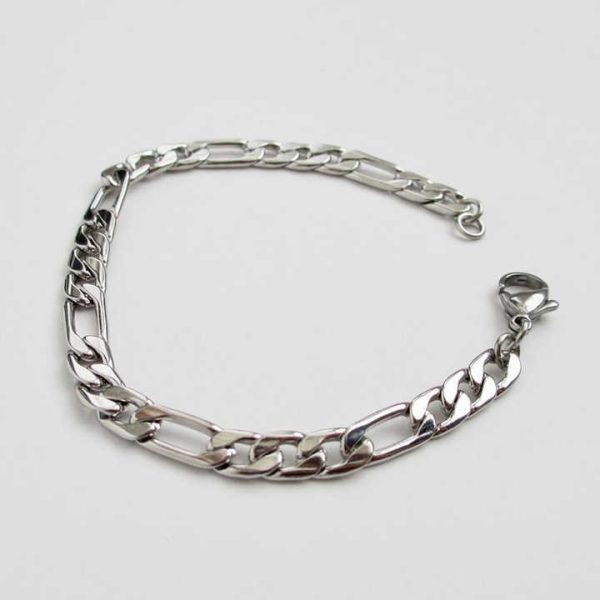 2024 New Arrivals Men's Trendy 316 Stainless Steel 5mm Figaro Chain Bracelet Exclusive Gift for Men Father or Boy