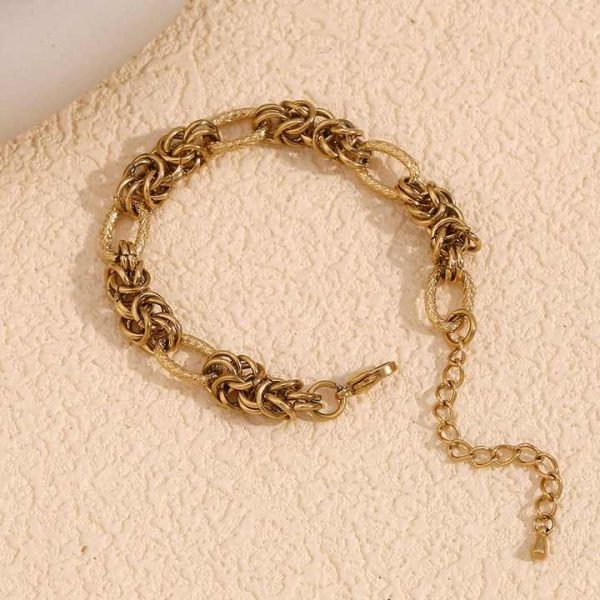 Hip Hop Jewelry Fashion Chain & Link Bracelets 14K Gold Plated Jewelry Stainless Steel Bracelets