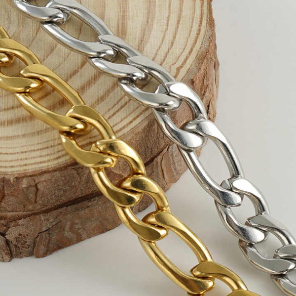 Unisex Wrist Jewelry Gold Plated Cuban Link Chain Bracelet Personalized Bracelet Stainless Steel Bracelets for Women Men