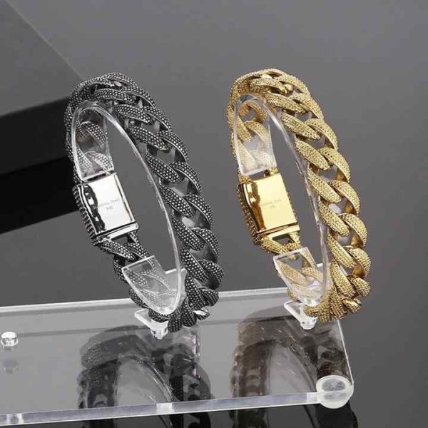 Vintage High Polished 18k Gold Plated Double Layer Herringbone Stainless Steel Tennis Bracelet with Rhinestones for Anniversary Gift - Trendy Unisex Jewelry
