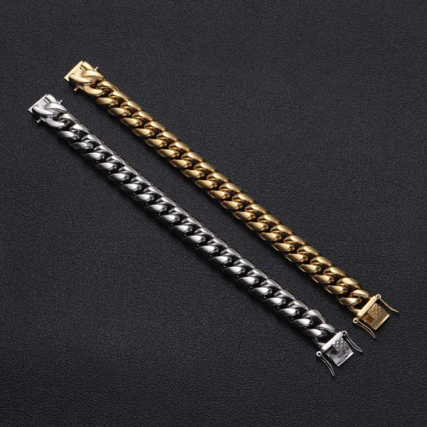 SB003 6mm 8mm 10mm 12mm 14mm 18mm Stainless Steel Cuban Link Bracelet Hip Hop Chain Bracelet