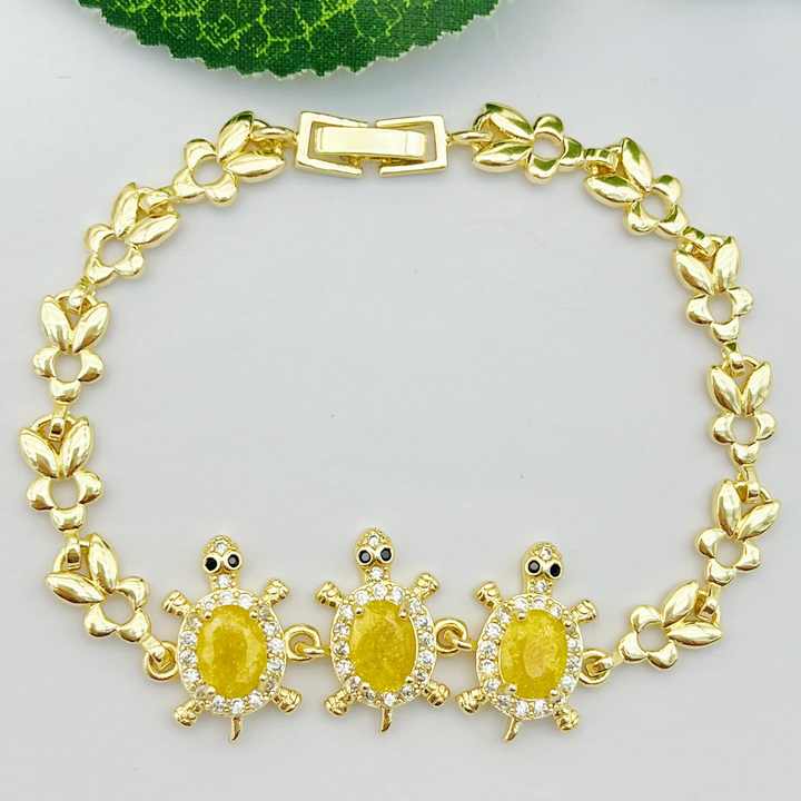 Wholesale Ice Crystal Bracelet 14k Gold Laminated Diamond Jewelry Fashion Zircon Turtle Kid Bracelet Pulsera Laminada En Oro