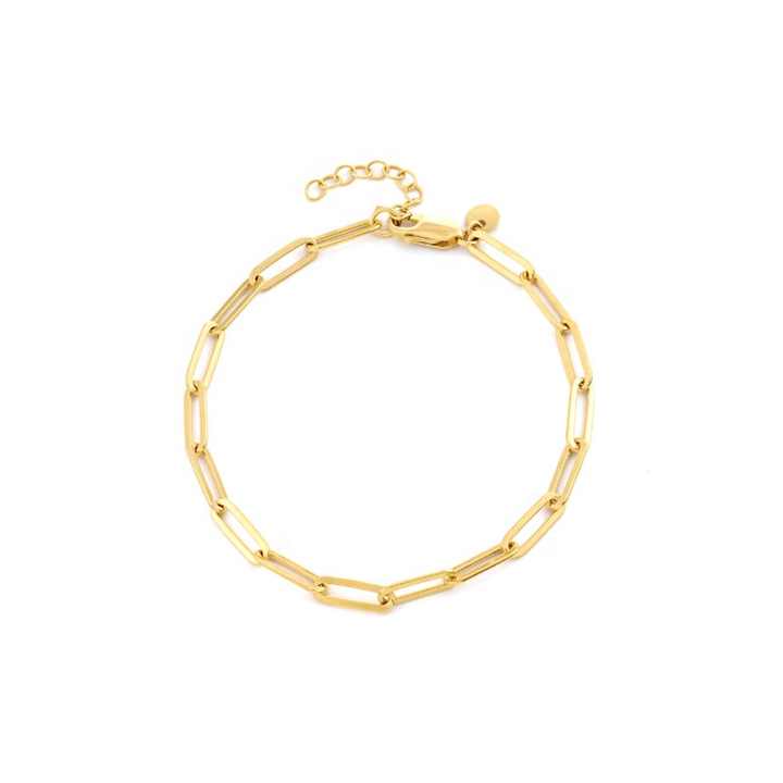 Popular Fashion Stainless Steel Gold Paperclip Bold Link Chain Bracelet Women