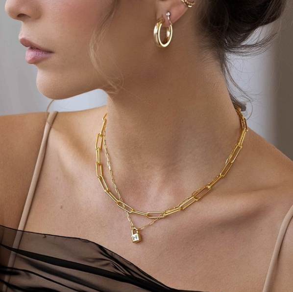 Popular Fashion Stainless Steel Gold Paperclip Bold Link Chain Bracelet Women