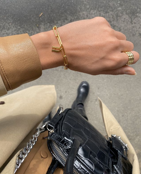 Popular Fashion Stainless Steel Gold Paperclip Bold Link Chain Bracelet Women