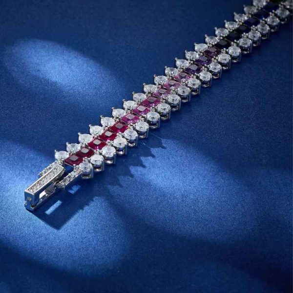 Cubic Zirconia Trendy Alloy Chain Link Charm Bracelets Wholesale Women's Rhodium Tennis Bracelet Jewelry