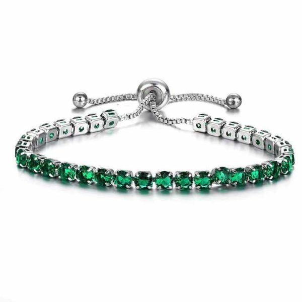 New Fashion 29 Color Crystal Bracelet CZ Bracelet Women's Adjustable Hip-Hop Chain Bracelet Best Jewelry Valentine's Day Gift