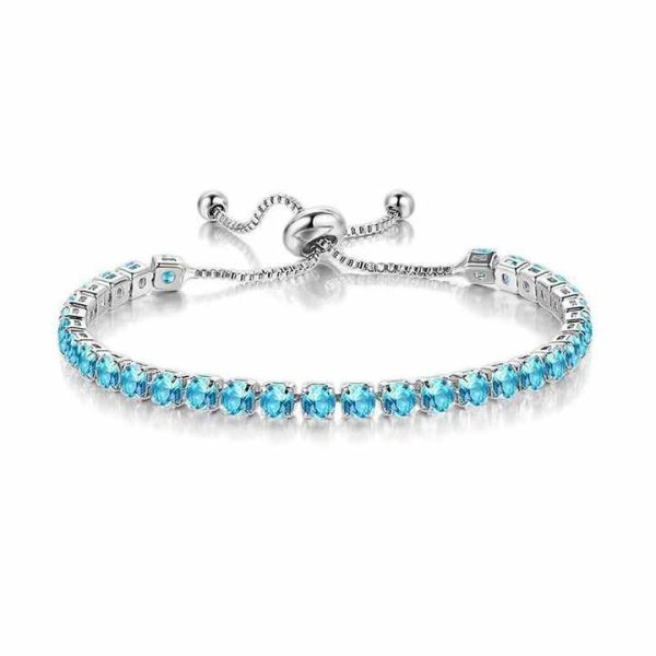 New Fashion 29 Color Crystal Bracelet CZ Bracelet Women's Adjustable Hip-Hop Chain Bracelet Best Jewelry Valentine's Day Gift