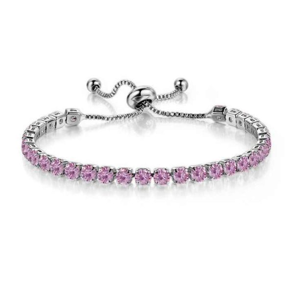 New Fashion 29 Color Crystal Bracelet CZ Bracelet Women's Adjustable Hip-Hop Chain Bracelet Best Jewelry Valentine's Day Gift