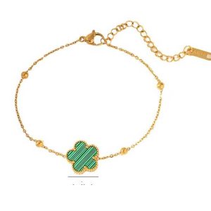 Popular 18K Gold Plated Shell Bracelet Titanium Steel Flower Bracelet Fine Chain Link Bracelets Women Fashion Jewelry