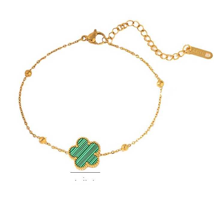 Popular 18K Gold Plated Shell Bracelet Titanium Steel Flower Bracelet Fine Chain Link Bracelets Women Fashion Jewelry